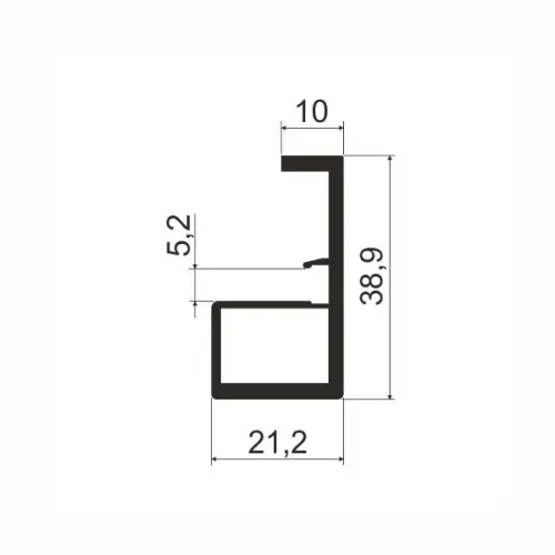 Профиль для стеклянных фасадов ручка-профиль mf 31, 2850мм, черный